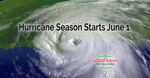 A satellite image shows a hurricane viewed from space.