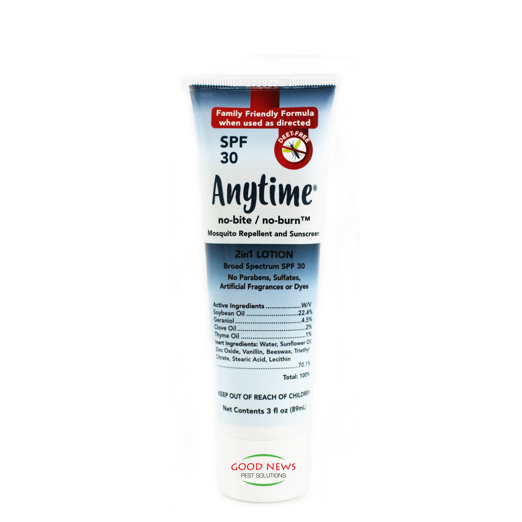 NoBite + NoBurn Mosquito Repellent Lotion with Natural Sunscreen - 3oz Tube